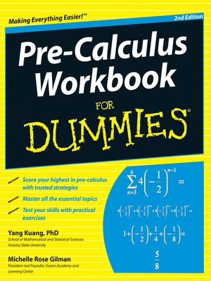 cover image of Pre-Calculus Workbook For Dummies